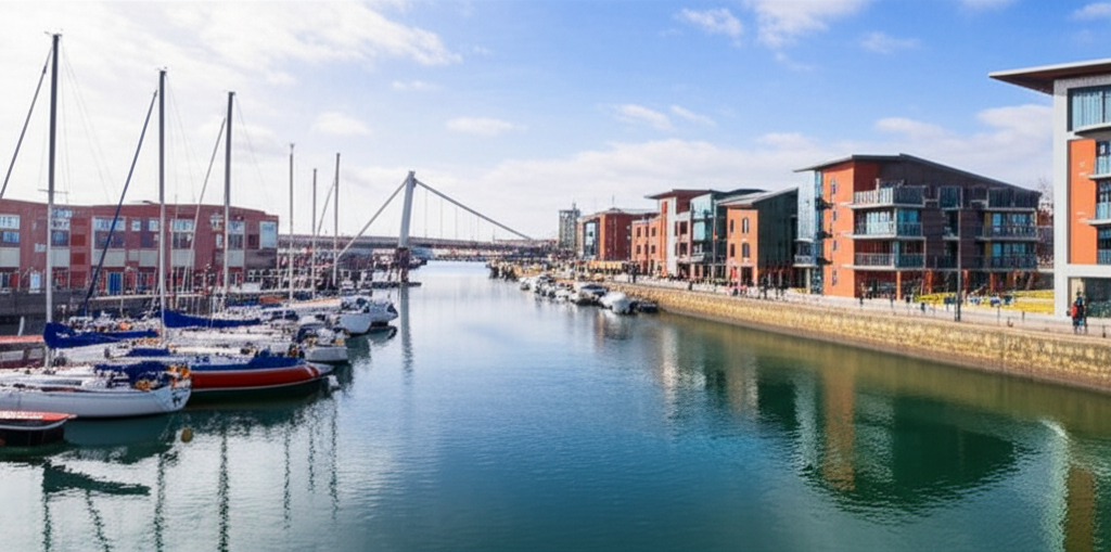 Hull marina and city center with graduate accommodation
